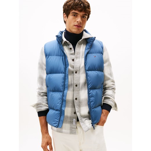 Tommy Hilfiger Męska kamizelka puchowa Mężczyźni niebieski jednolity ze sklepu vangraaf w kategorii Kamizelki męskie - zdjęcie 186299573