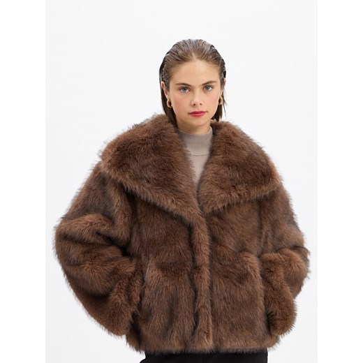 Neo Noir Damska kurtka ze sztucznego futra - Stephanie Kobiety mocca marmurkowy Neo Noir 34 vangraaf