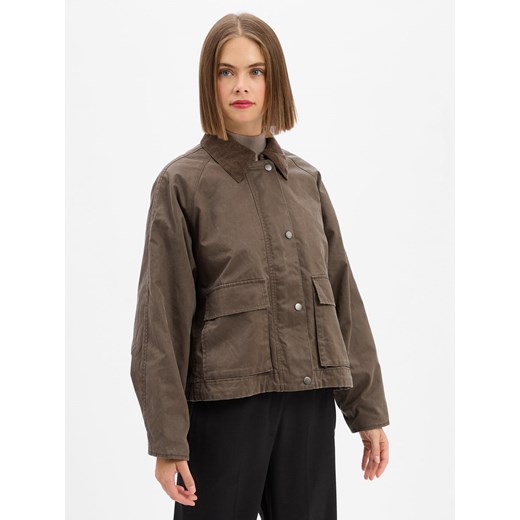 Opus Damska kurtka woskowana - Hamine Kobiety błotnisty jednolity ze sklepu vangraaf w kategorii Kurtki damskie - zdjęcie 186299610
