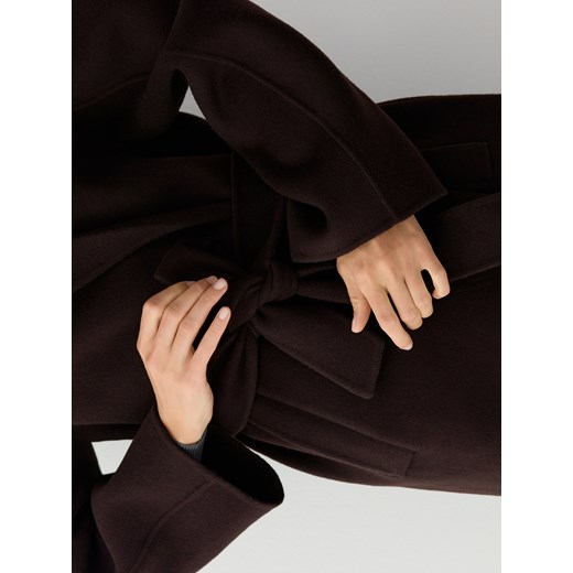 Reserved - Płaszcz handmade z wełną - ciemnobrązowy Reserved XL Reserved