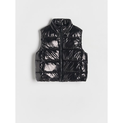Reserved - Kamizelka z metalicznym efektem - czarny Reserved 134/140 (8-9 lat) okazyjna cena Reserved