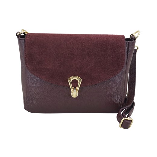 Torebka Barberinis ze złotym zapięciem - Bordowa ze sklepu butyolivier w kategorii Listonoszki - zdjęcie 186302002