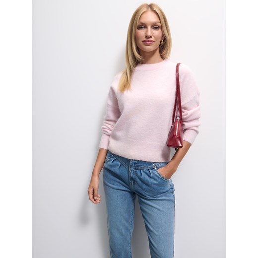 Mohito - Różowy sweter z wełną alpaki - pastelowy różowy ze sklepu Mohito w kategorii Swetry damskie - zdjęcie 186302203