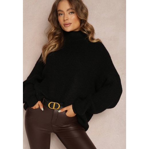 Czarny Golf Oversize Malia ze sklepu renee.pl w kategorii Swetry damskie - zdjęcie 186302371