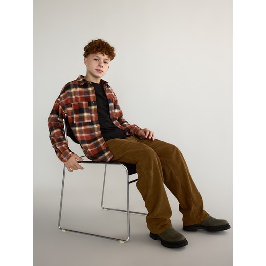 Reserved - Sztruksowe spodnie - brązowy ze sklepu Reserved w kategorii Spodnie chłopięce - zdjęcie 186302893