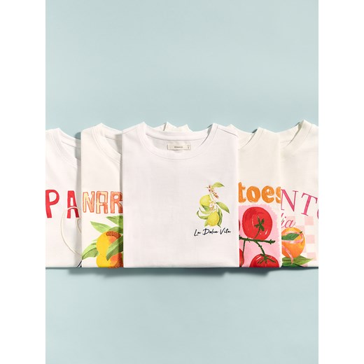 Reserved - T-shirt boxy - biały Reserved M okazyjna cena Reserved
