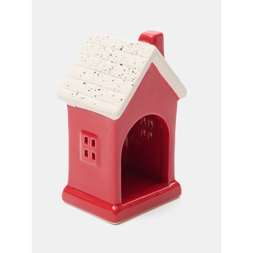 Sinsay - Świecznik z motywem zimowym w kształcie domka - czerwony Sinsay One Size Sinsay