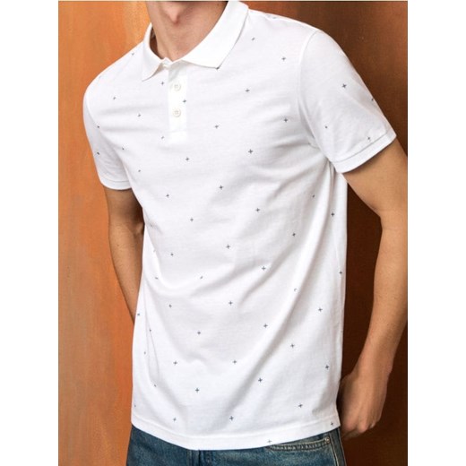 Sinsay - Koszulka polo ze wzorem - biały ze sklepu Sinsay w kategorii T-shirty męskie - zdjęcie 186304113