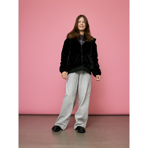 Reserved - Kurtka z futerkowego materiału - czarny ze sklepu Reserved w kategorii Kurtki dziewczęce - zdjęcie 186305252