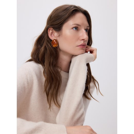 Reserved - Nieregularne kolczyki - brązowy ze sklepu Reserved w kategorii Kolczyki - zdjęcie 186305302