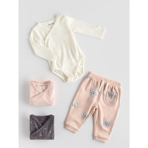 Reserved - Bawełniane body 3 pack - ciemnoszary ze sklepu Reserved w kategorii Body niemowlęce - zdjęcie 186305470