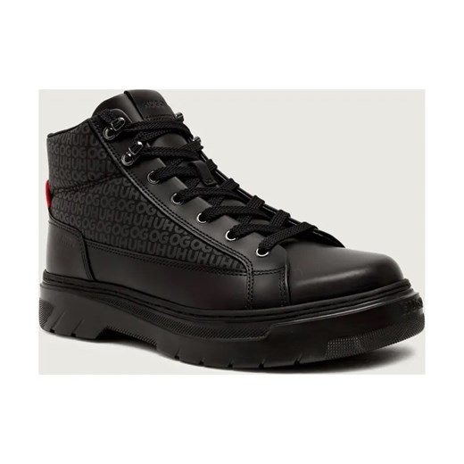 HUGO Skórzane buty wysokie Urian_halb_nybomn ze sklepu Gomez Fashion Store w kategorii Buty zimowe męskie - zdjęcie 186306052