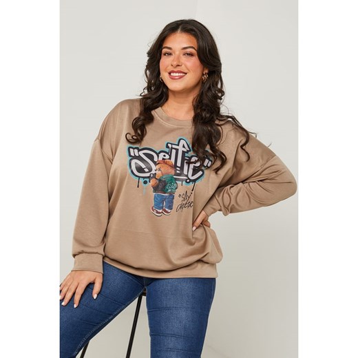 Curvy Lady Sweter w kolorze szarobrązowym ze sklepu Limango Polska w kategorii Swetry damskie - zdjęcie 186308520