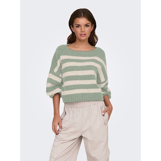 ONLY Sweter w kolorze jasnozielono-kremowym ze sklepu Limango Polska w kategorii Swetry damskie - zdjęcie 186309220