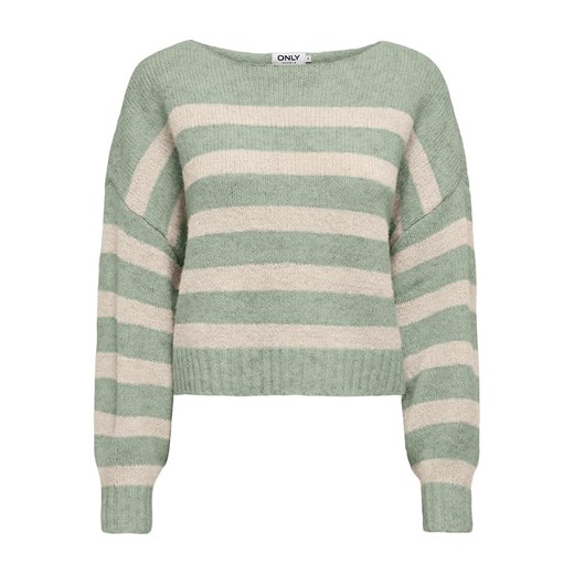 ONLY Sweter w kolorze jasnozielono-kremowym L okazja Limango Polska