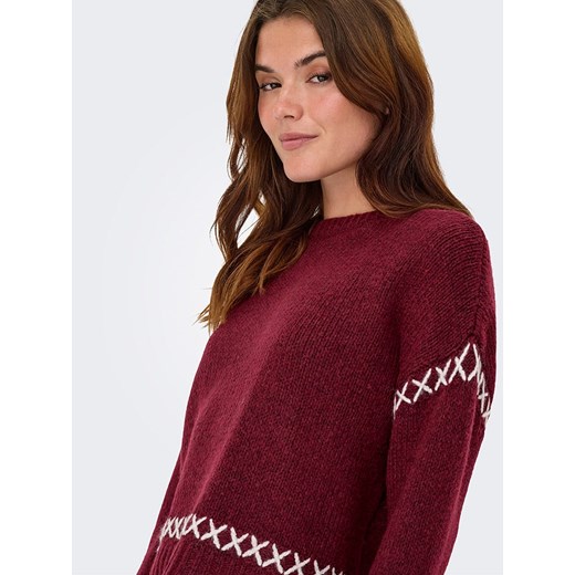 ONLY Sweter w kolorze bordowym M wyprzedaż Limango Polska