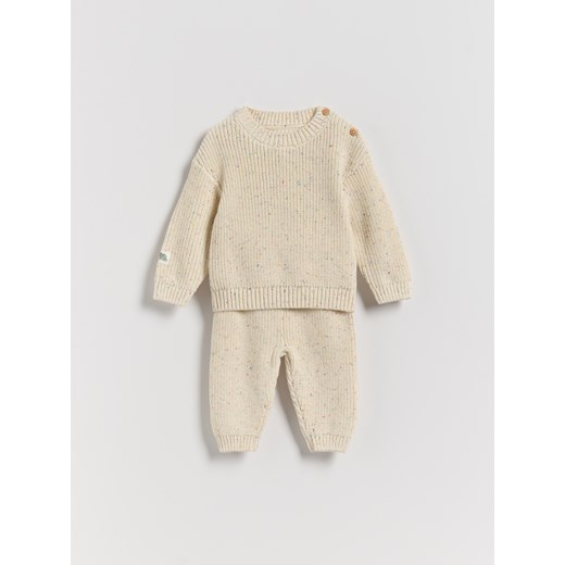 Reserved - Dzianinowy komplet - złamana biel ze sklepu Reserved w kategorii Komplety niemowlęce - zdjęcie 186312820