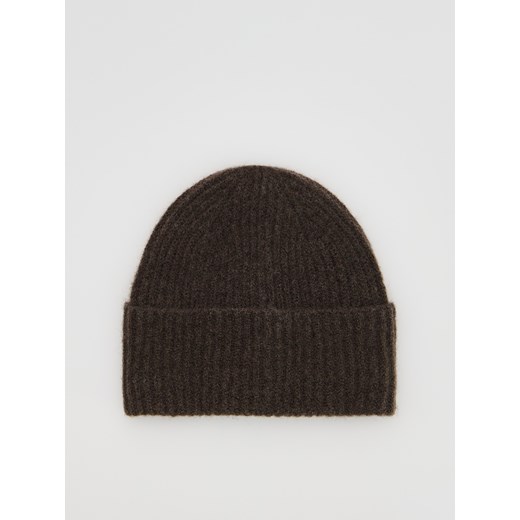 Reserved - Czapka beanie z domieszką wełny - brązowy - id: 738FF-88X - marki Reserved - 186312922 Reserved - Czapka beanie z domieszką wełny - brązowy ze sklepu Reserved w kategorii Czapki zimowe damskie - zdjęcie 186312922