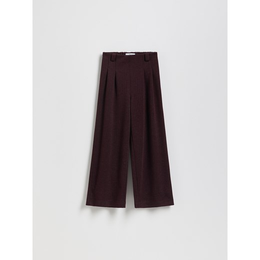 Reserved - Dzianinowe spodnie z wiskozą - bordowy ze sklepu Reserved w kategorii Spodnie dziewczęce - zdjęcie 186312994