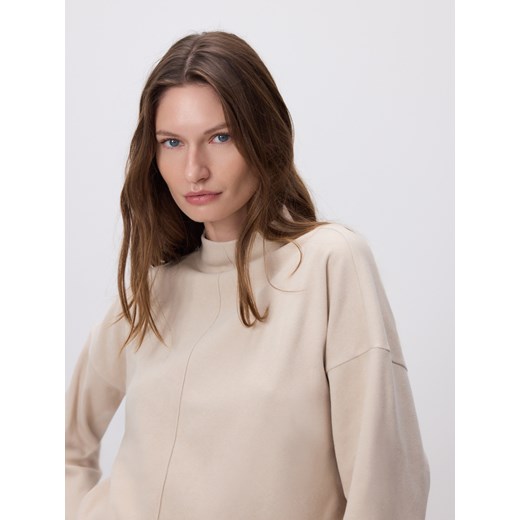 Reserved - Bluzka z przeszyciem - kremowy ze sklepu Reserved w kategorii Bluzki damskie - zdjęcie 186313243