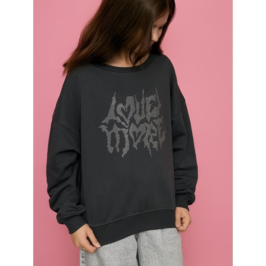 Reserved - Bluza z aplikacją - ciemnoszary ze sklepu Reserved w kategorii Bluzy dziewczęce - zdjęcie 186314870