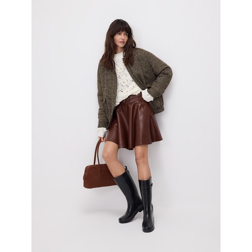Reserved - Spódnica mini z paskiem - brązowy ze sklepu Reserved w kategorii Spódnice - zdjęcie 186314882