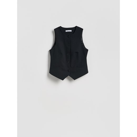 Reserved - Taliowana kamizelka - czarny ze sklepu Reserved w kategorii Kamizelki damskie - zdjęcie 186315634