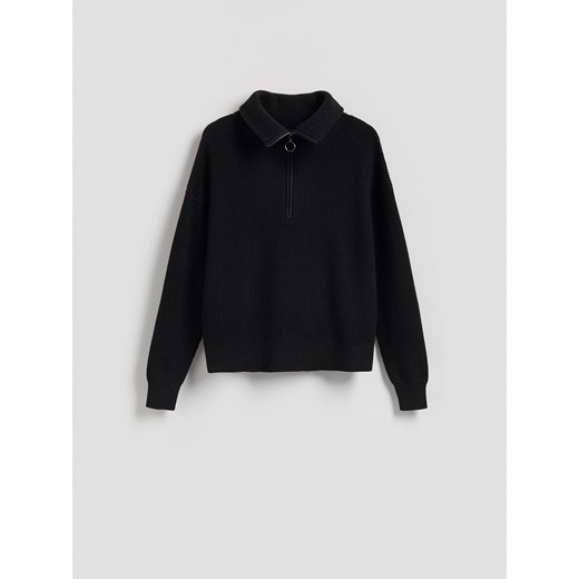 Reserved - Sweter z wiskozą - czarny ze sklepu Reserved w kategorii Swetry damskie - zdjęcie 186316331
