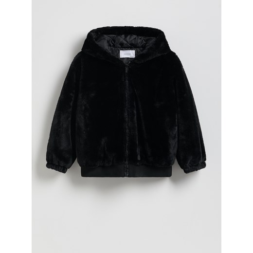 Reserved - Kurtka z futerkowego materiału - czarny ze sklepu Reserved w kategorii Kurtki dziewczęce - zdjęcie 186318831