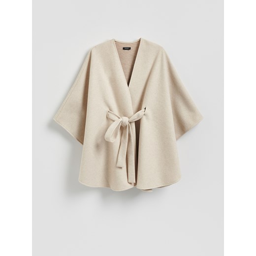 Reserved - Ponczo z wiązaniem - kremowy ze sklepu Reserved w kategorii Poncza - zdjęcie 186318934