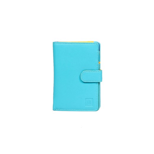 niebieski portfel skórzany unisex z kolorowym wnętrzem ze sklepu Słoń Torbalski w kategorii Portfele damskie - zdjęcie 186319411