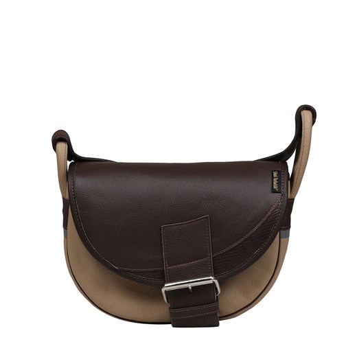 beżowa  damska torebka listonoszka skórzana na ramię Freshman Mini ze sklepu Słoń Torbalski w kategorii Listonoszki - zdjęcie 186319494