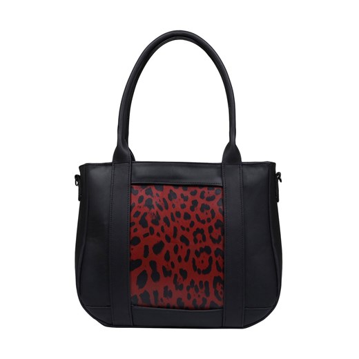 -czarna torebka damska skórzana  z wymienna wstawką shopper Scarlett ze sklepu Słoń Torbalski w kategorii Torby Shopper bag - zdjęcie 186319502