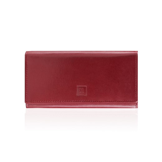 bordowy portfel skórzany damski KLASYCZNY na zatrzask ze sklepu Słoń Torbalski w kategorii Portfele damskie - zdjęcie 186319522