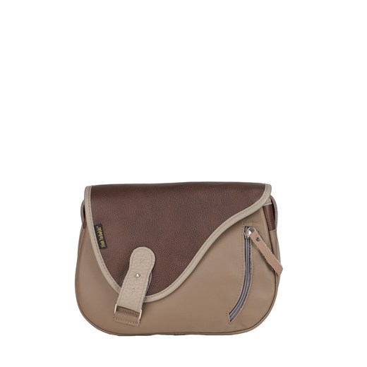 beżowa torebka damska skórzana na ramię Mouse ze sklepu Słoń Torbalski w kategorii Listonoszki - zdjęcie 186319632