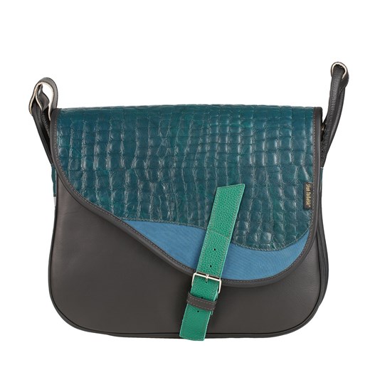 czarno zielona torebka damska skórzana Freshman na ramię listonoszka ze sklepu Słoń Torbalski w kategorii Listonoszki - zdjęcie 186319633