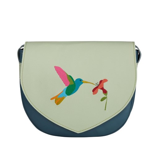 niebiesko zielona torebka damska skórzana Birdy na ramię ze sklepu Słoń Torbalski w kategorii Listonoszki - zdjęcie 186319680