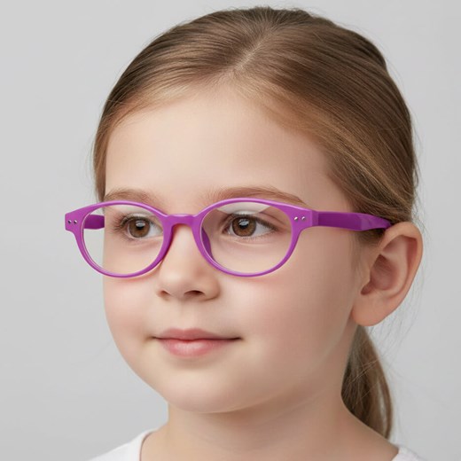 Okulary dziecięce zerówki owalne oprawki korekcyjne PK14E fioletowe ze sklepu Stylion w kategorii Akcesoria dziecięce - zdjęcie 186319790
