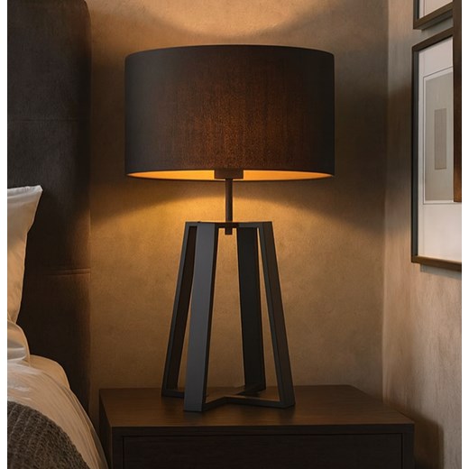 Czarna lampa stołowa do salonu THOR GOLD ze sklepu Lysne w kategorii Lampy stołowe - zdjęcie 186320800