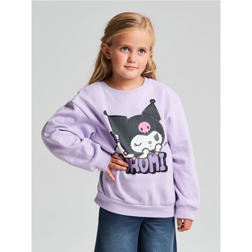Sinsay - Bluza crewneck z nadrukiem Kuromi - fioletowy - id: 407HS-04X - marki Sinsay - 186320991 Sinsay - Bluza crewneck z nadrukiem Kuromi - fioletowy ze sklepu Sinsay w kategorii Bluzy dziewczęce - zdjęcie 186320991