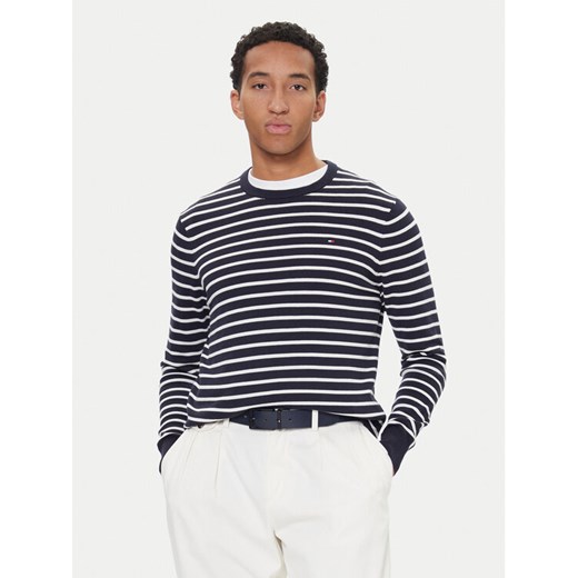 Tommy Hilfiger Sweter Essential Ssnl MW0MW39999 Granatowy Regular Fit ze sklepu MODIVO w kategorii Swetry męskie - zdjęcie 186323112