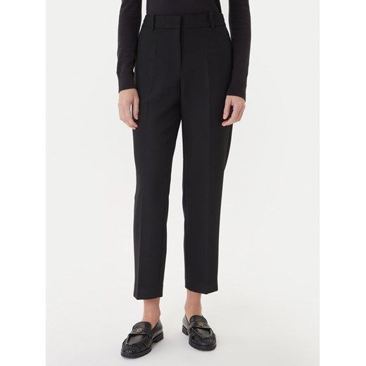 Tommy Hilfiger Spodnie materiałowe WW0WW48355 Czarny Straight Fit - id: 0000305375537 - marki Tommy Hilfiger - 186323290 Tommy Hilfiger Spodnie materiałowe WW0WW48355 Czarny Straight Fit ze sklepu MODIVO w kategorii Spodnie damskie - zdjęcie 186323290