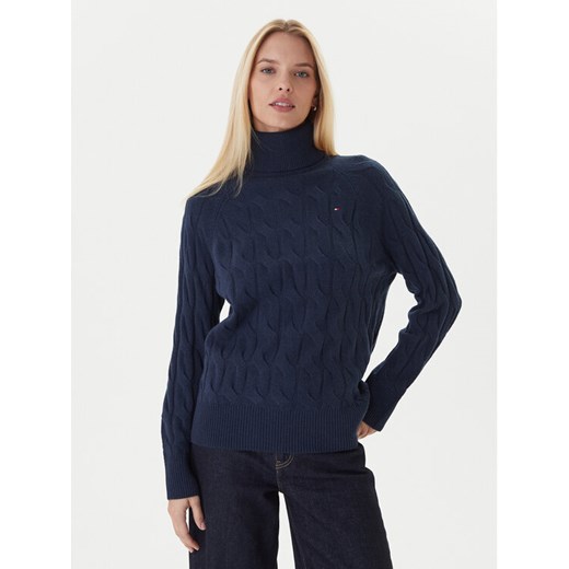 Tommy Hilfiger Golf WW0WW46791 Granatowy Regular Fit ze sklepu MODIVO w kategorii Swetry damskie - zdjęcie 186323344