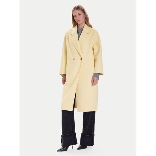 ViCOLO Płaszcz wełniany TF0003 Żółty Regular Fit ze sklepu MODIVO w kategorii Płaszcze damskie - zdjęcie 186323370