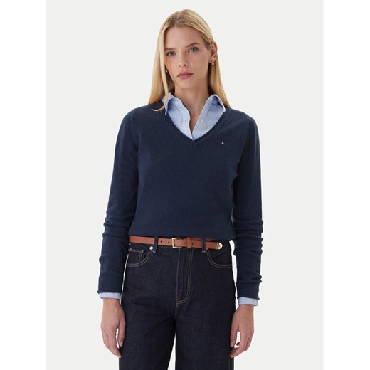 Tommy Hilfiger Sweter WW0WW43505 Granatowy Regular Fit ze sklepu MODIVO w kategorii Swetry damskie - zdjęcie 186323462