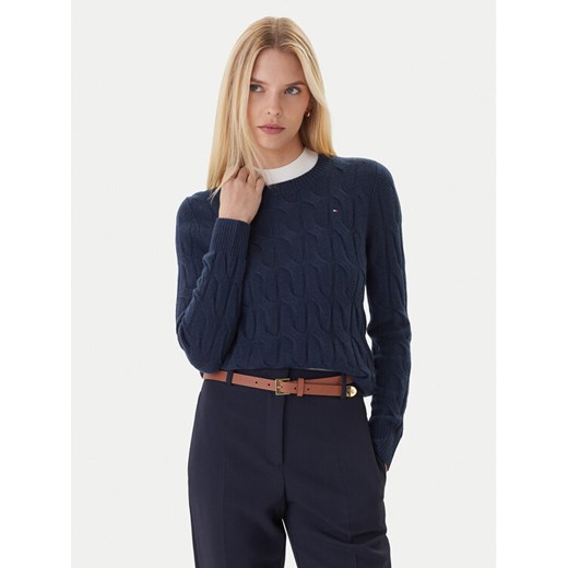 Tommy Hilfiger Sweter WW0WW43586 Granatowy Regular Fit ze sklepu MODIVO w kategorii Swetry damskie - zdjęcie 186323552