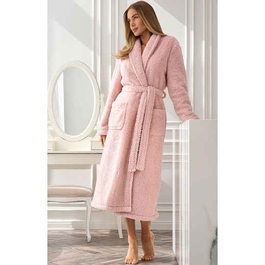 Szlafrok damski z wiązaniem róż pudrowy 2560 Aura, Kolor róż pudrowy, Rozmiar M, L&amp;L ze sklepu Primodo w kategorii Szlafroki damskie - zdjęcie 186325942