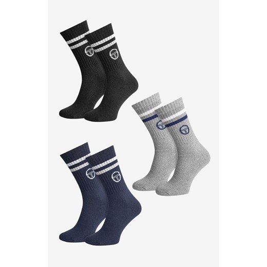 Sergio Tacchini 3-pack skarpetki męskie 1003, Kolor szaro-granatowo-czarny, Rozmiar 39-42, Sergio Tacchini ze sklepu Primodo w kategorii Skarpetki męskie - zdjęcie 186325970