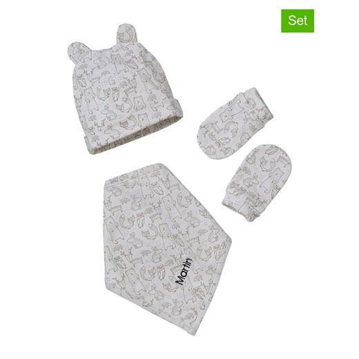 vertbaudet 3-częściowy zestaw zimowy w kolorze jasnoszarym ze sklepu Limango Polska w kategorii Czapki dziecięce - zdjęcie 186326141