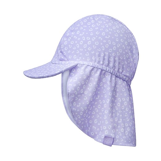Swim Essentials Czapka &quot;Leopard&quot; w kolorze fioletowym z ochroną karku ze sklepu Limango Polska w kategorii Czapki dziecięce - zdjęcie 186326251